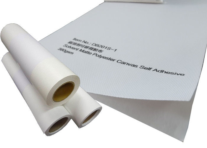 Eco Matte Polyester Canvas Rolls Removable solvente 380gsm auto-adhesivo