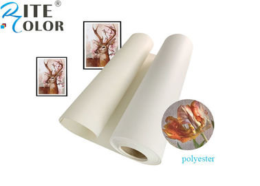 Lona estirada en blanco Rolls del chorro de tinta de Rolls de la lona mate acuosa del poliéster del formato grande