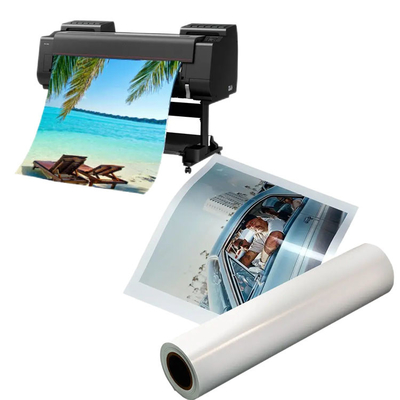 Papel fotográfico de gran formato impermeable a chorro de tinta metálico brillante rollo 250gm