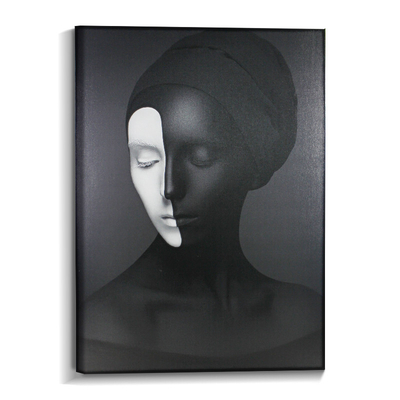 Black and White Modern Art Canvas Enmarcado Canvas de arte de pared personalizado con diferentes tamaños
