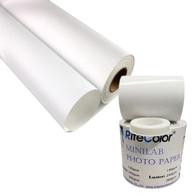Impresión digital Tinta de pigmento de 260 gramos Rollo de papel fotográfico RC de satén.
