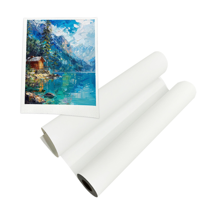 Rollo de lienzo de polialgodón mate de 380 g/m² de 36-60 pulgadas de ancho para impresión UV Látex