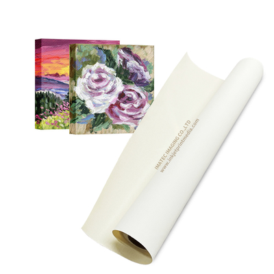Rollo de lienzo de polialgodón mate de 380 g/m² de 36-60 pulgadas de ancho para impresión UV Látex
