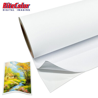 Lona autoadhesiva impermeable texturizada mate de 350 g/m² para arte mural de alta resolución y decoración de interiores