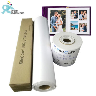 Papel fotográfico recubierto con resina de pigmento resistente a los colores, resistente al agua, brillante, papel de inyección de tinta para imprentas y fotógrafos