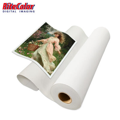 Rollo de lienzo de polialgodón mate de 380 gramos para impresión UV con superficie mate y compatibilidad con chorro de tinta de gran formato