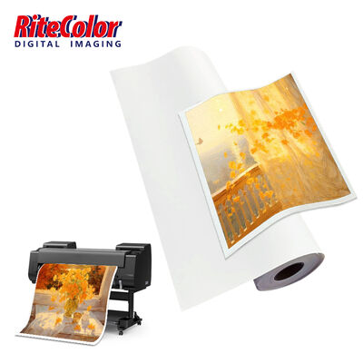 Lienzo de poliéster mate impermeable de 24'' 44'' para inyección de tinta de 260 g/m², resistente al agrietamiento, secado rápido, rollo de lienzo acuoso